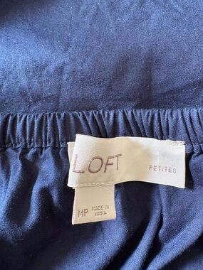 LOFT Navy Elastic Waist Blouse